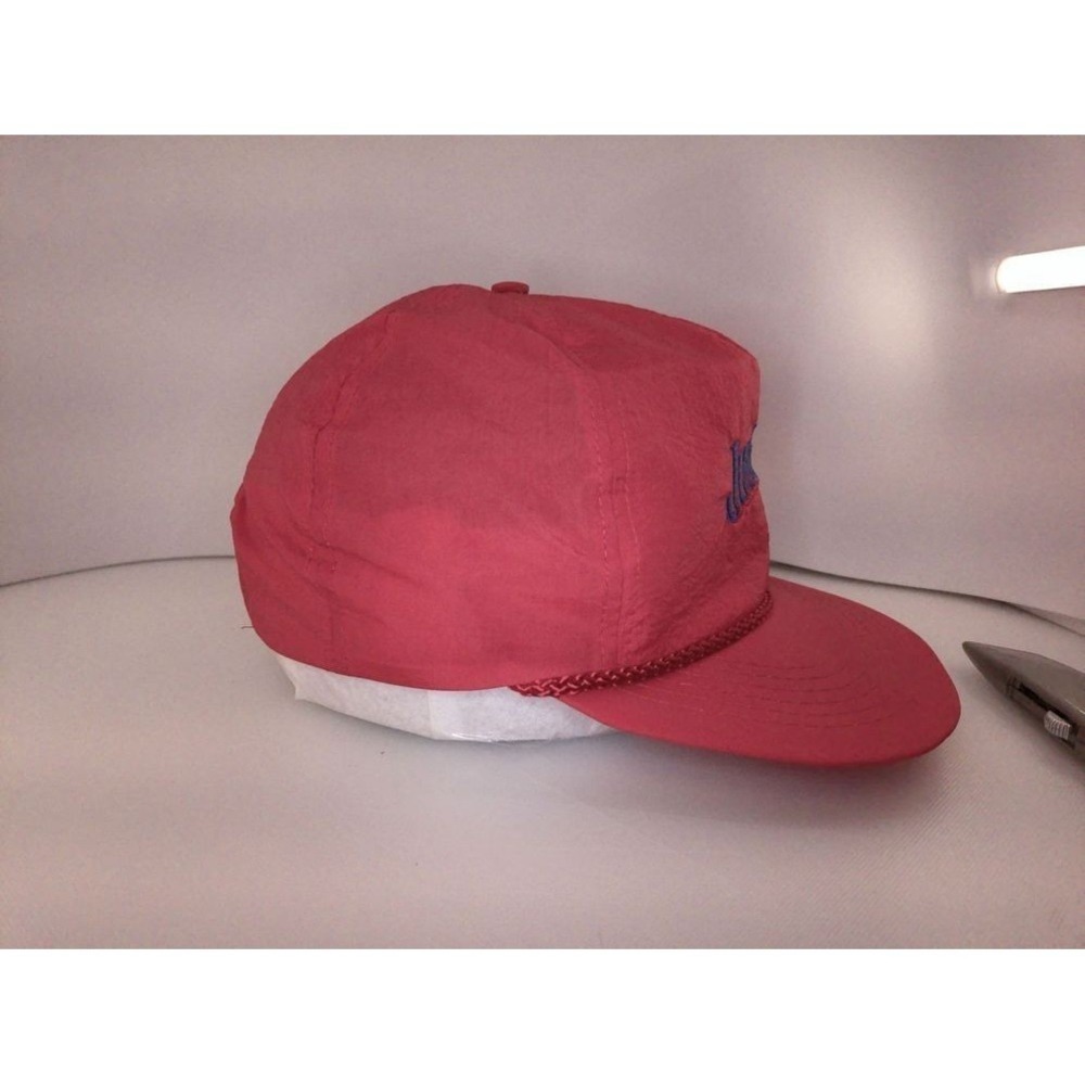 Jim Beam Vintage Red Snapback Hat with Embroidered Logo, Rope Accent Nylon - Picture 6 of 11